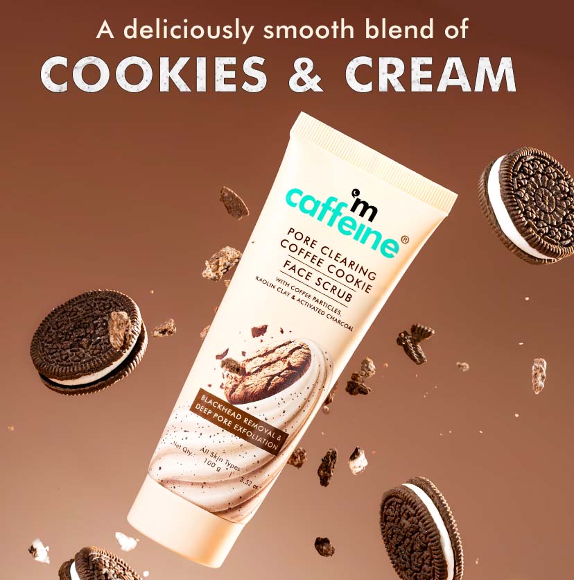 Pore Clear Coffee Cookie Face Scrub for Blackheads & Tan Removal - 100gm