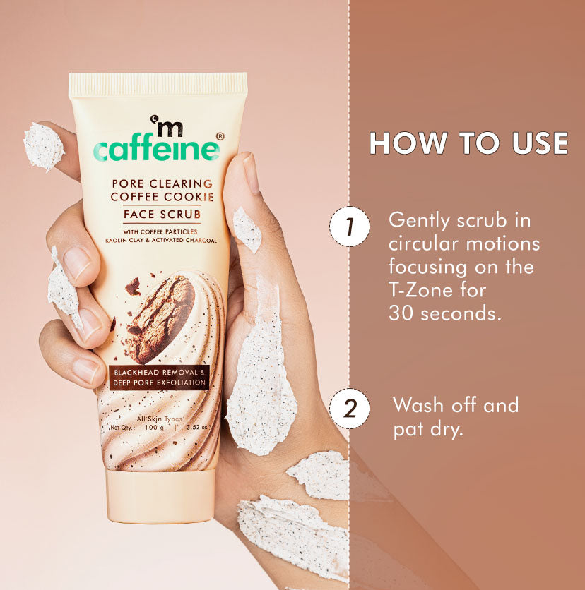 Pore Clear Coffee Cookie Face Scrub for Blackheads & Tan Removal - 100gm