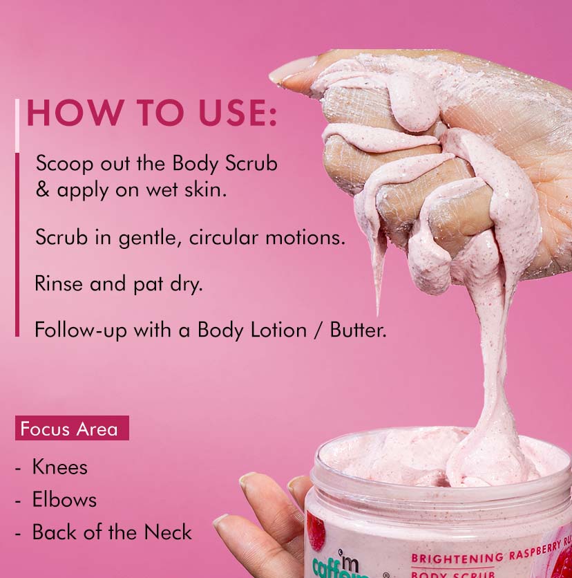 Brightening Raspberry Body Scrub with AHAs, Niacinamide | Vit C Rich - 175g