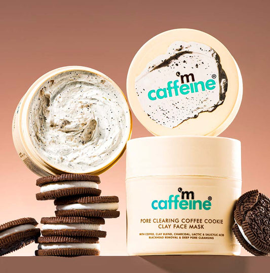 Pore Cleanse Coffee Cookie Detan Face Mask | 9% AHA BHA & Clays, 3% Charcoal & Coffee - 100gm