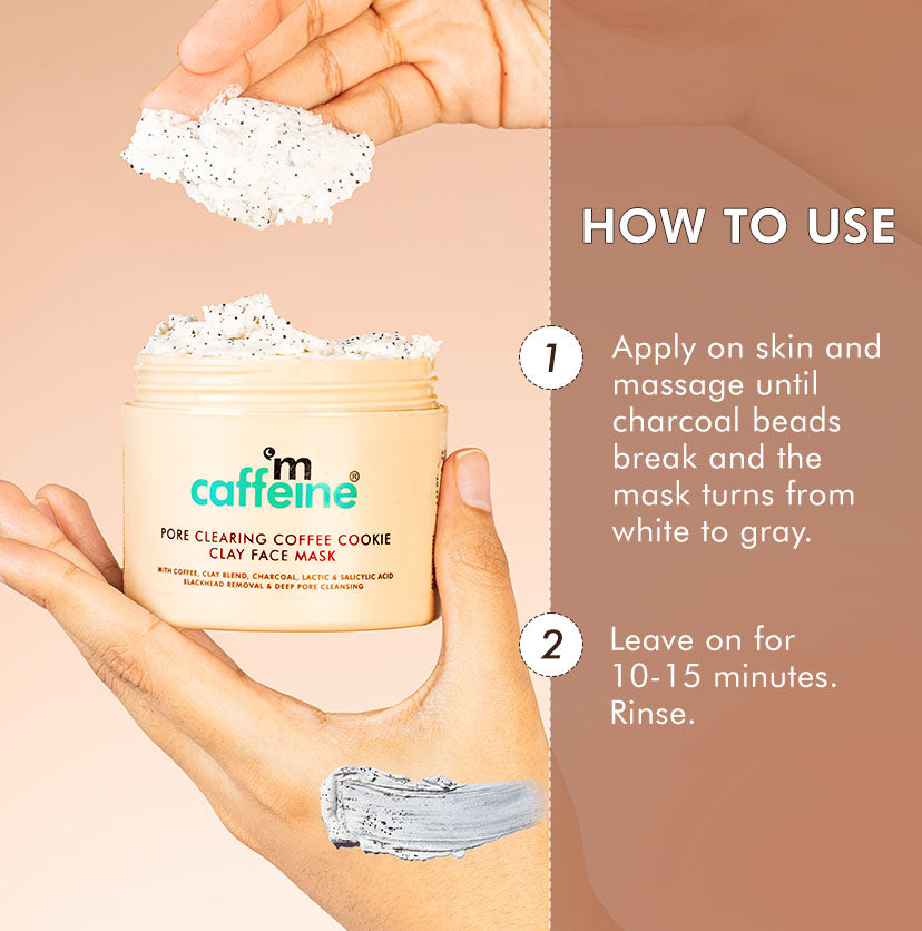 Pore Cleanse Coffee Cookie Detan Face Mask | 9% AHA BHA & Clays, 3% Charcoal & Coffee - 100gm