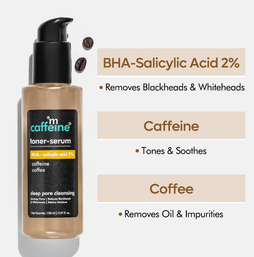 BHA-2% Salicylic Acid 2in1 Toner-Serum with Coffee - Unclogs Pores & Reduces Blackheads - 150 ml
