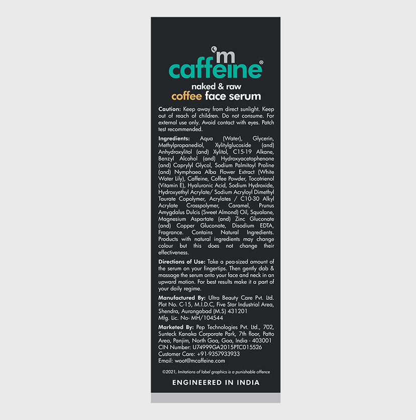 Coffee Face Serum for 72 Hrs Hydration with Hyaluronic Acid - 40ml