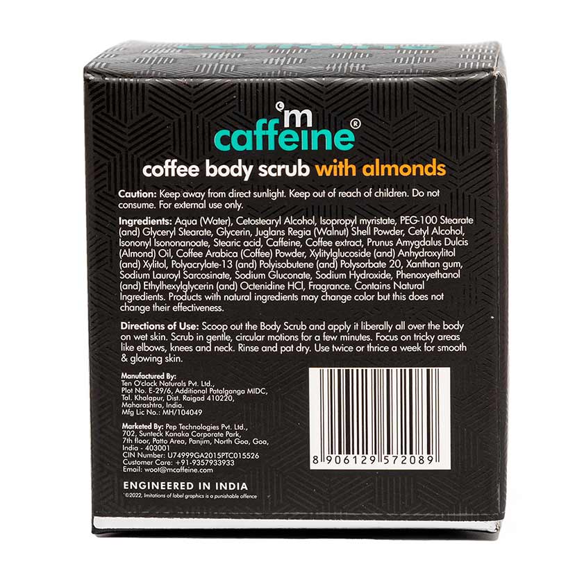 Moisturizing & Creamy Coffee Body Scrub with Almonds for Smooth Skin - 200g