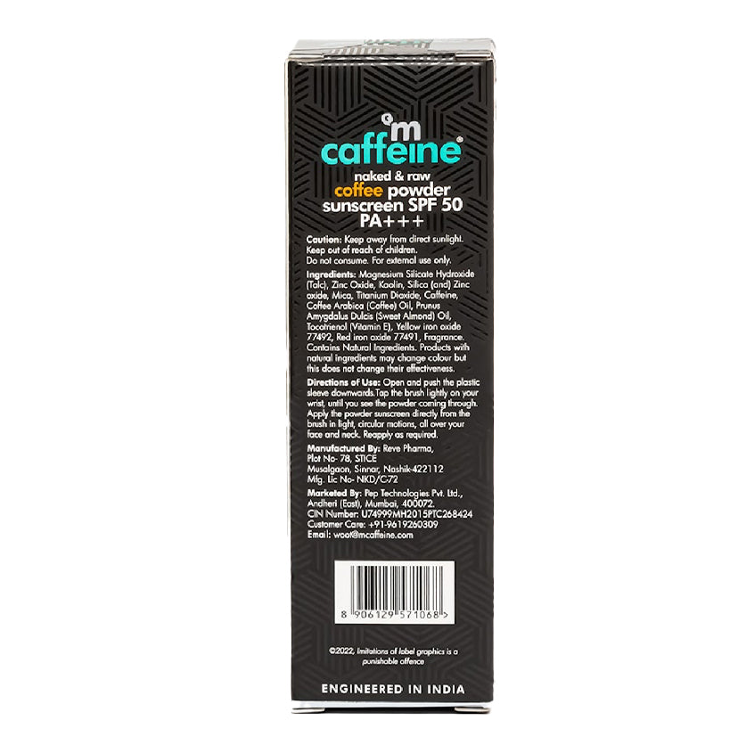 Coffee Powder Sunscreen SPF 50 PA+++ | UV Protection | Mattifying & Water Resistant (4g)