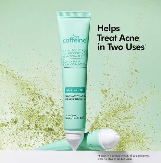 1% Salicylic Acid 1% Succinic Acid Acne Arrest Spot Corrector with Matcha Tea-15 ml