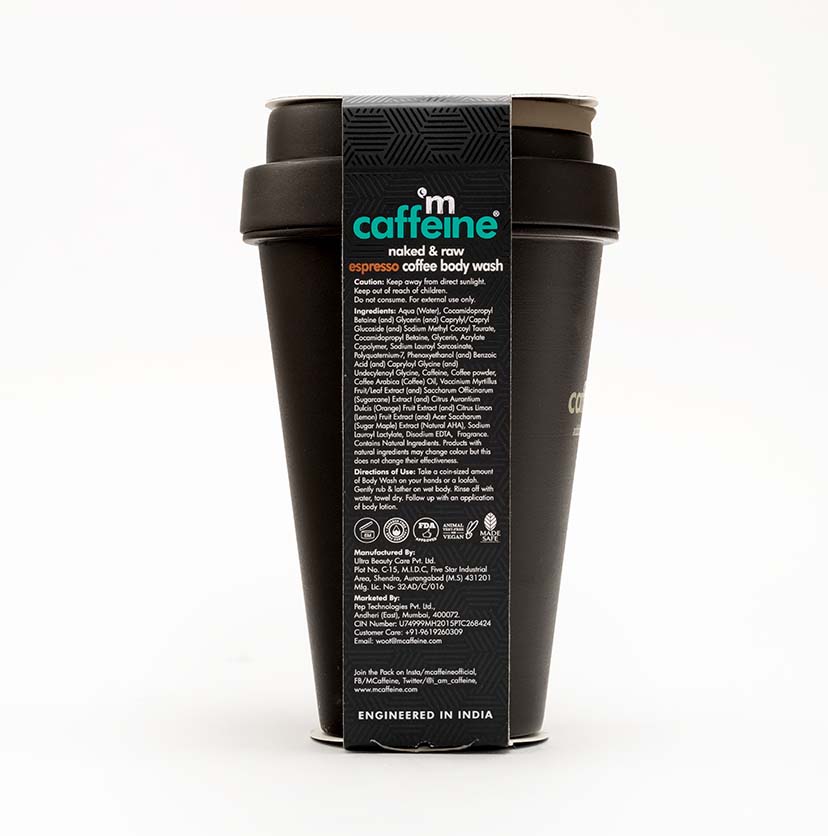 Espresso Coffee Body Wash + Scrub with Natural AHA - 300ml