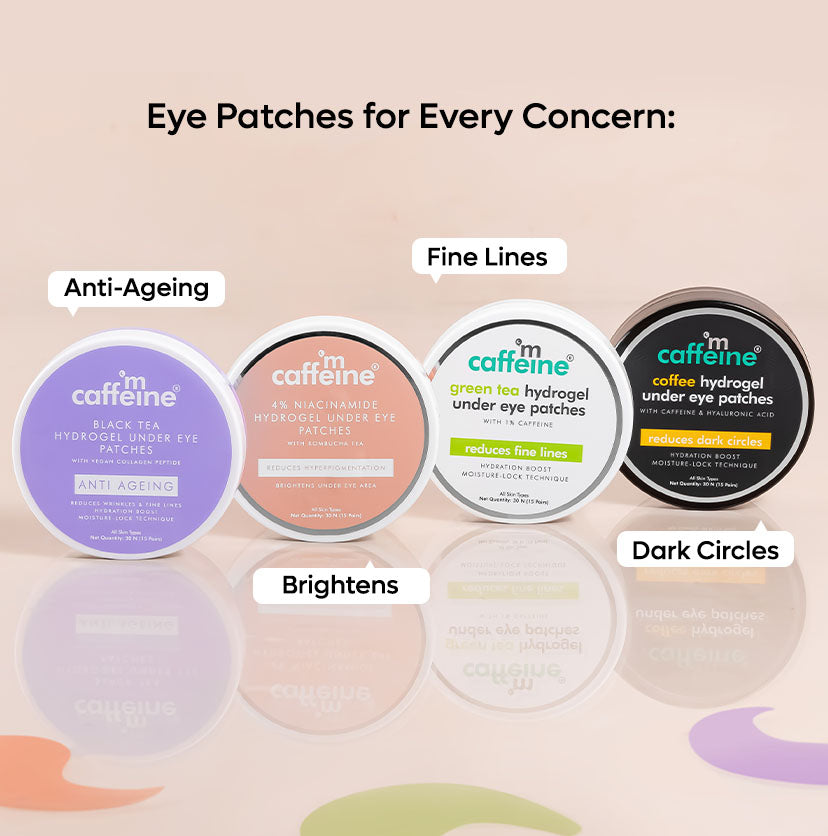 Hydrogel Under Eye Patches-4% Niacinamide with Kombucha Tea - 15 Pairs
