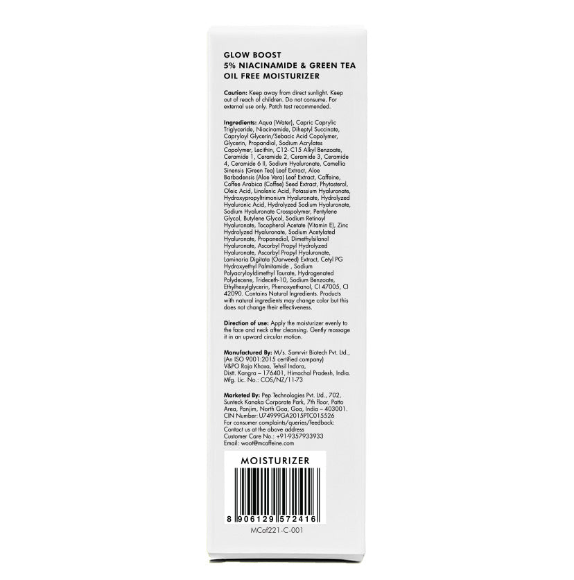 Glow Boost 5% Niacinamide & Green Tea Oil Free Moisturizer