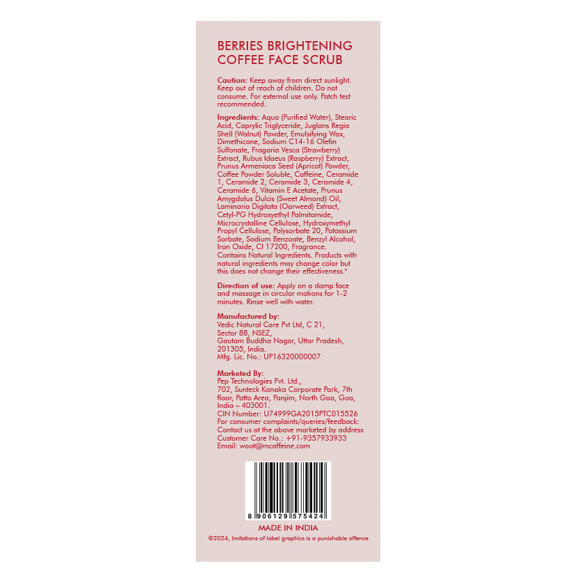 Berries Brightening Coffee Face Scrub - 75 gm