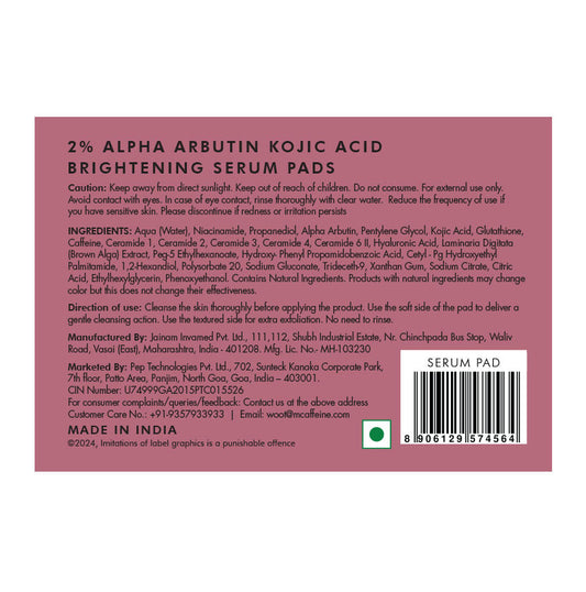 Brightening Serum Pads - 3% Niacinamide & Kojic Acid - 40 PCs (x1)