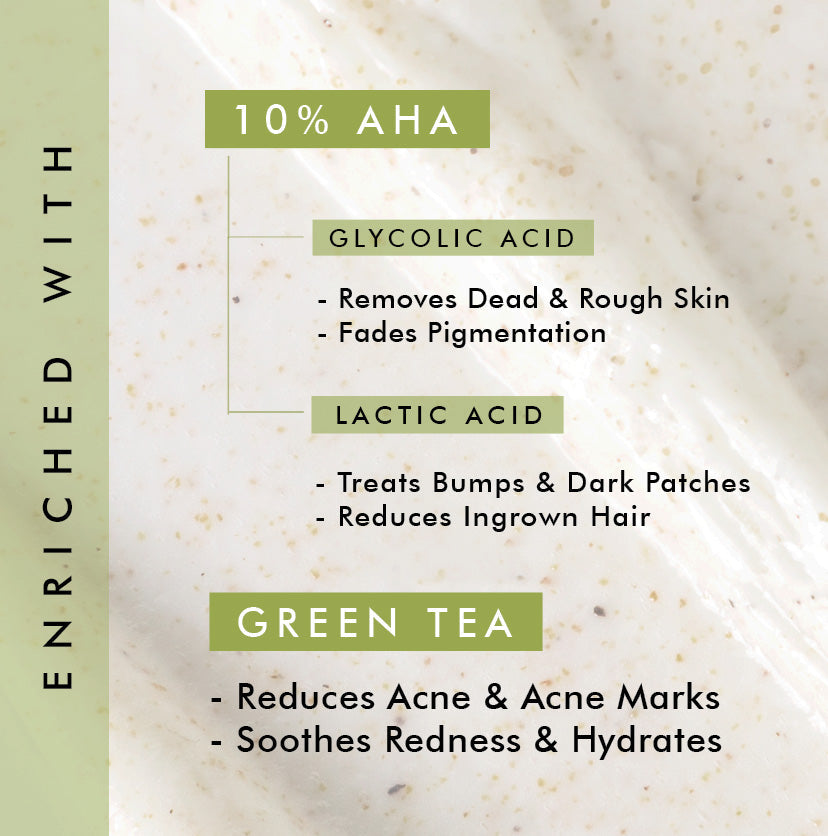 10% AHA & Green Tea Body Scrub - 120 g